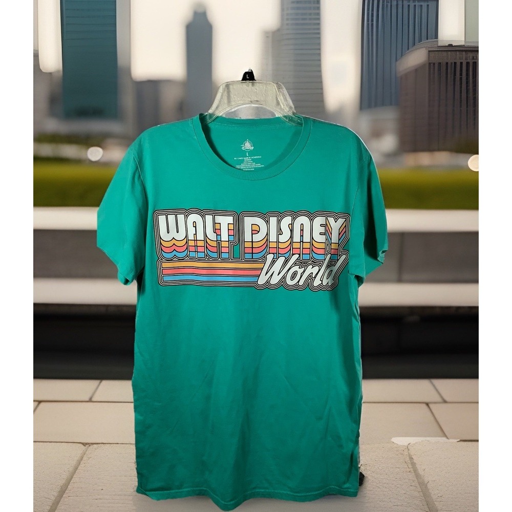 Disney Parks Walt Disney World T-Shirt Turquoise Womens Large Very Nice!